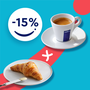 Image: Butter croissant + Lavazza coffee