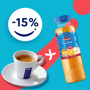 Image: Natural Olympus juice + Lavazza coffee